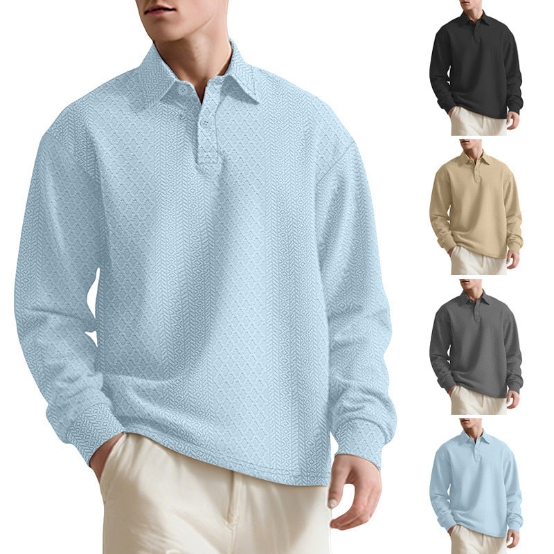 men's jacquard polo sweater, view 4 - MRSLM