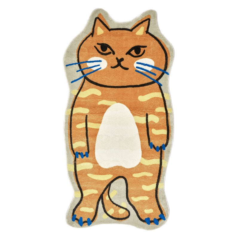 cute cat cartoon living room rug, view 2 - MRSLM