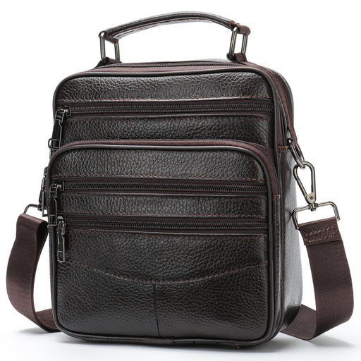men's leather messenger bag, view 6 - MRSLM