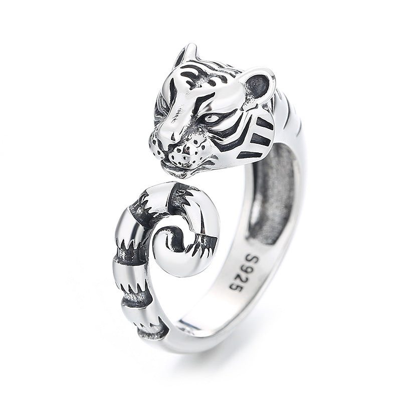 s925 silver tiger vintage ring, view 6 - MRSLM