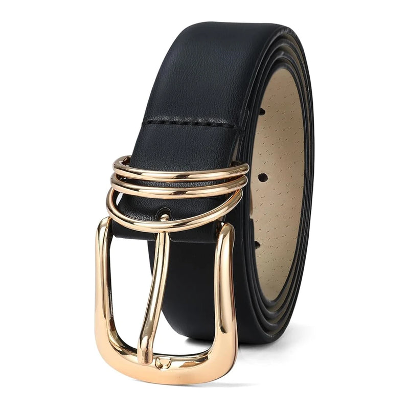 women's golden needle buckle belt, view 6 - MRSLM