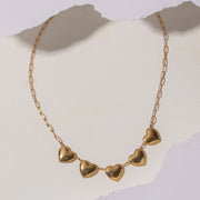 gold-plated heart pendant necklace, view 4 - MRSLM