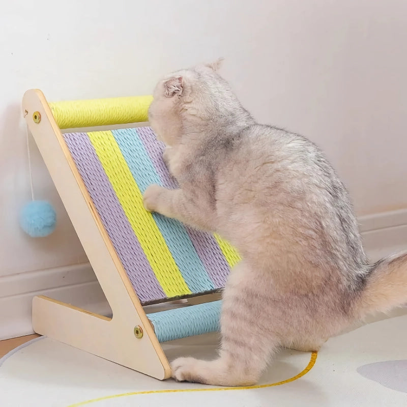 rainbow cat climbing frame with scratch-resistant post, view 4 - MRSLM
