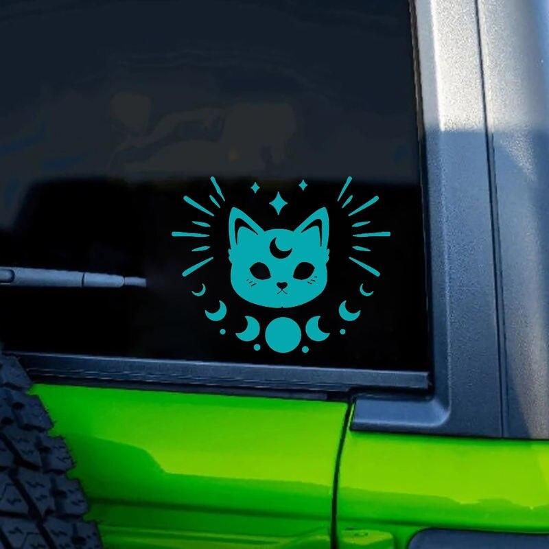 cat moon phase car sticker - MRSLM