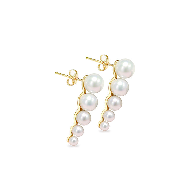 natural freshwater pearl earrings, view 2 - MRSLM