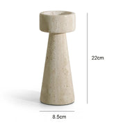 minimalist travertine marble candle holder, view 2 - MRSLM