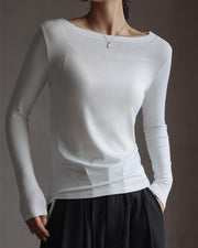 women's long sleeve modal stretch tee, view 8 - MRSLM