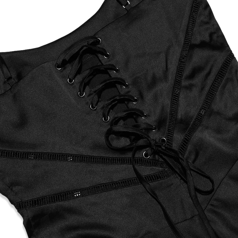 lace-up formal dress, view 20 - MRSLM