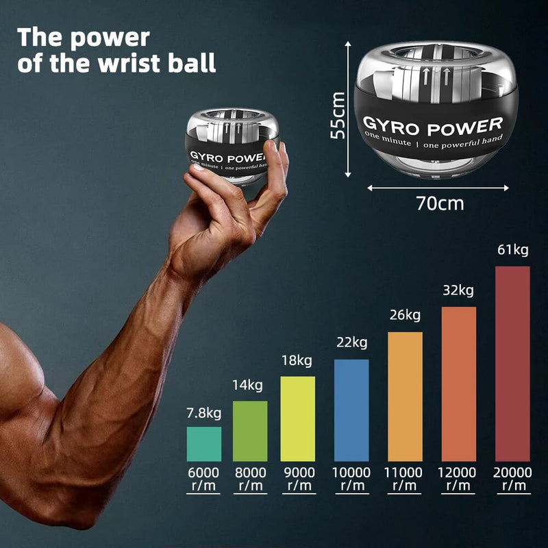 LED gyro wrist trainer ball, view 9 - MRSLM