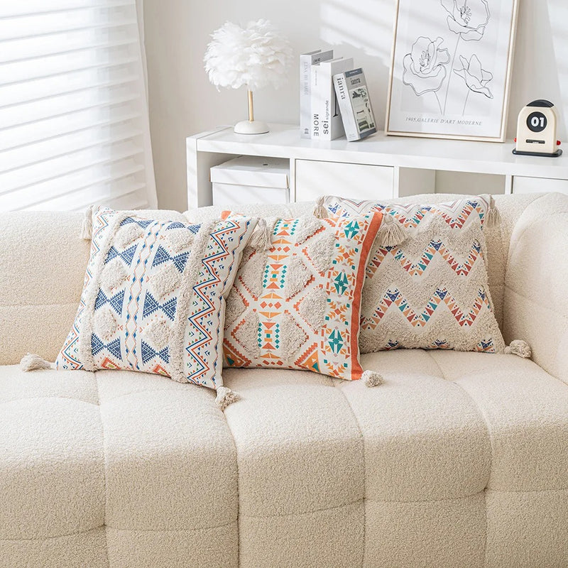 boho geometric tufted cushion cover - MRSLM