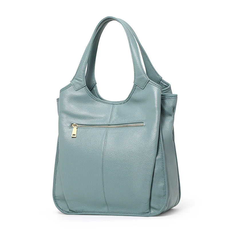 genuine leather tote bag, view 9 - MRSLM