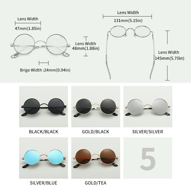 steampunk round polarized sunglasses, view 9 - MRSLM
