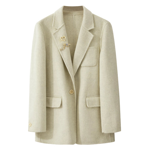 minimalist double-sided woolen coat, view 2 - MRSLM