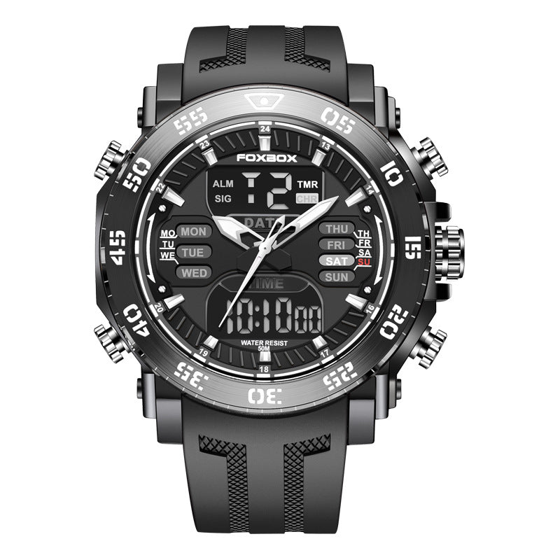 Quartz Electronic Dual Display Watch Luminous Multifunction