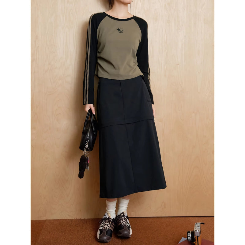 retro long sleeve casual t-shirt, view 4 - MRSLM