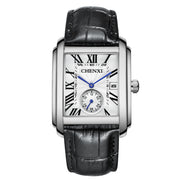 men's square quartz strap watch, view 3 - MRSLM
