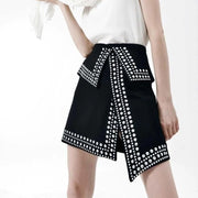 high waist rivet mini skirt - MRSLM