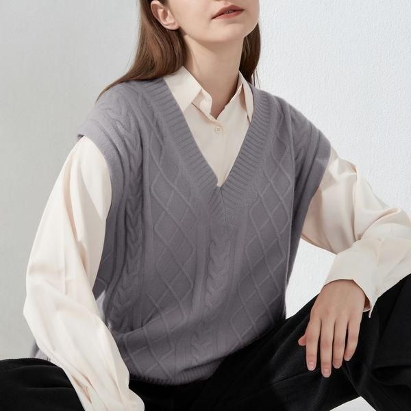 oversized knitted vest, view 5 - MRSLM