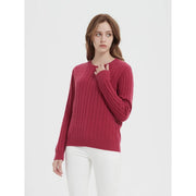 Women's wool crew neck pullover, view 16 - MRSLM