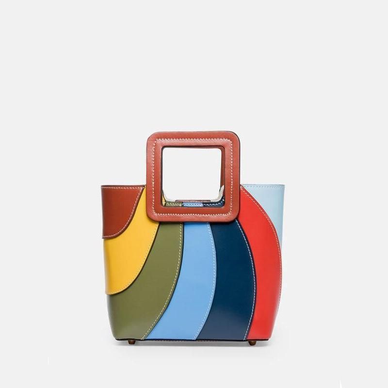 patchwork vegan leather tote - MRSLM