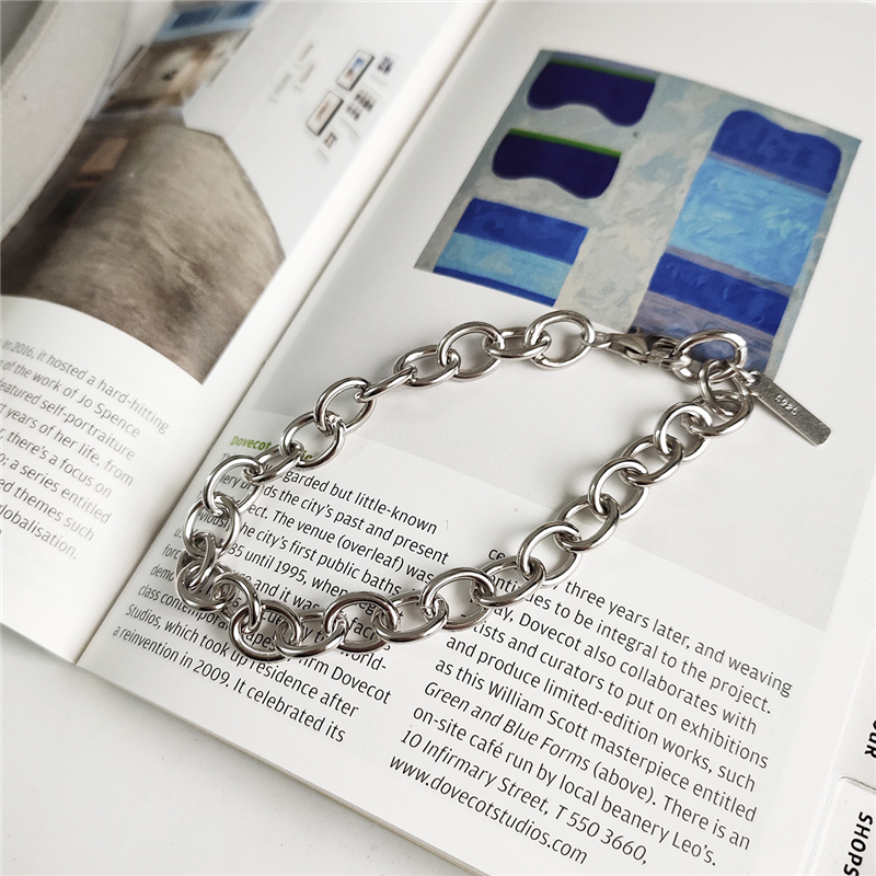 sterling silver buckle chain bracelet, view 2 - MRSLM