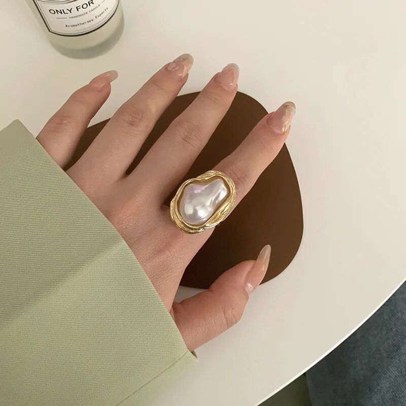 french vintage pearl ring, view 4 - MRSLM