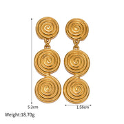 gold plated pendant earrings, view 2 - MRSLM