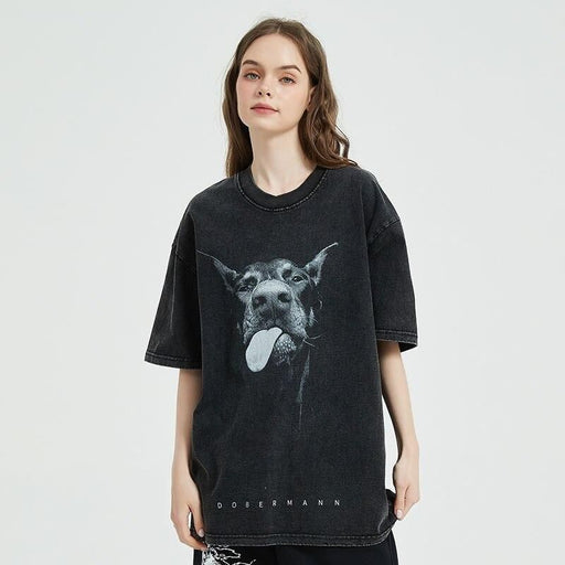 oversized doberman graphic t-shirt - MRSLM