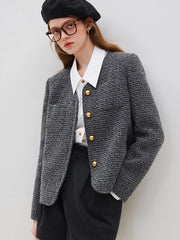 office french style tweed jacket, view 3 - MRSLM