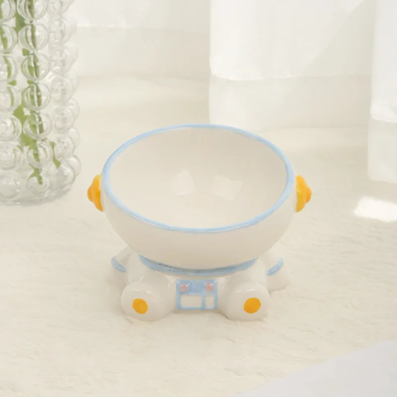 astronaut ceramic pet bowl, view 2 - MRSLM