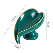 ceramic leaf soap dish, view 2 - MRSLM
