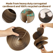 foldable cat scratcher with bell ball, view 6 - MRSLM