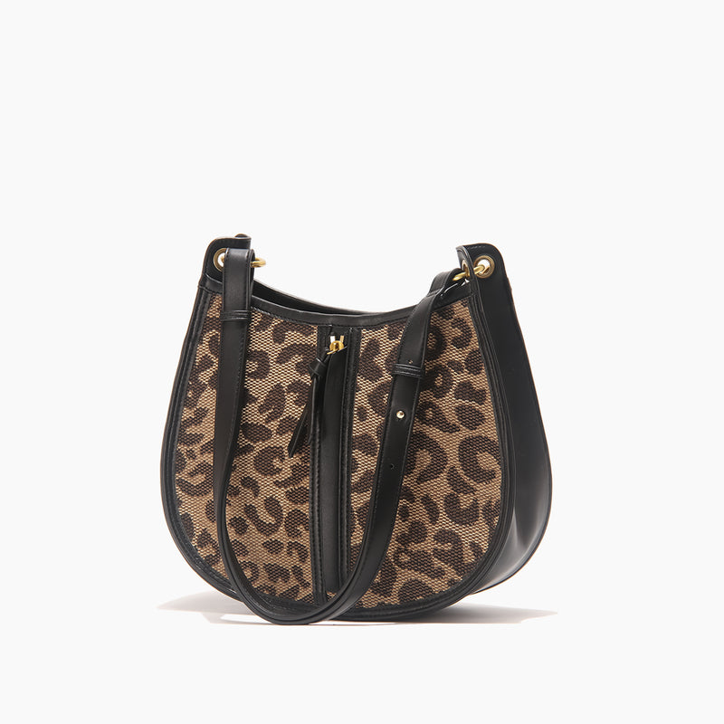 leopard saddle shoulder bag, view 3 - MRSLM