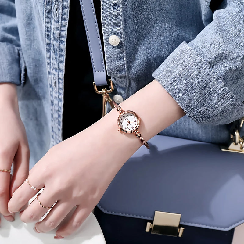 retro small gold bangle bracelet watch, view 11 - MRSLM