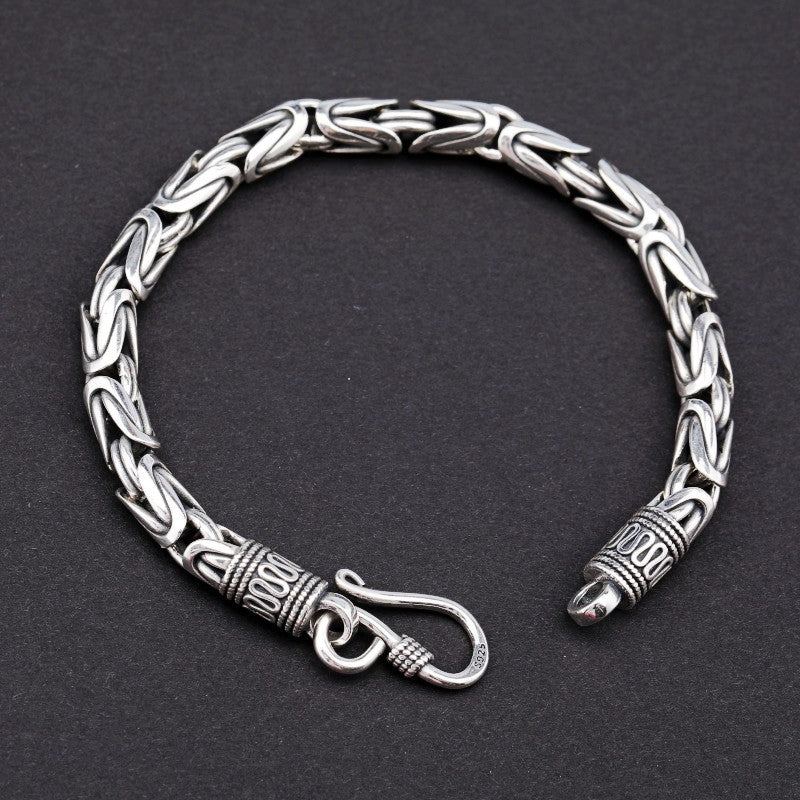 vintage ethnic silver bracelet, view 6 - MRSLM