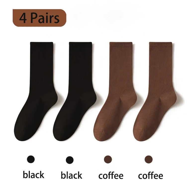 4 pairs women's loose cotton socks, view 7 - MRSLM
