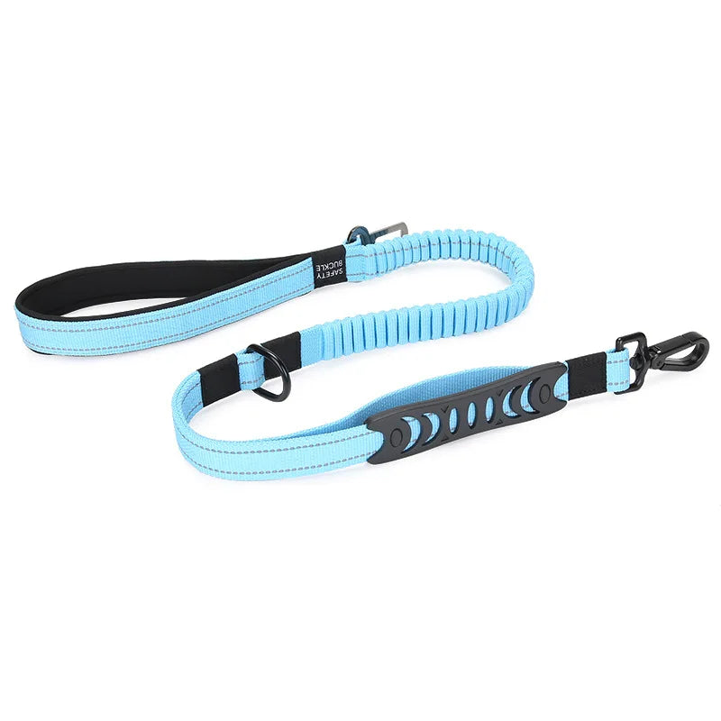 reflective nylon dog leash and seat belt, view 4 - MRSLM