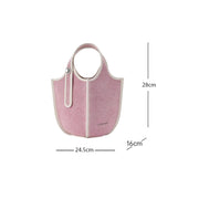 denim bucket crossbody bag, view 12 - MRSLM