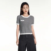 geometric knit top, view 3 - MRSLM