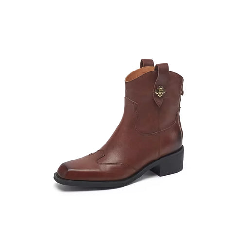 women's retro leather ankle boots, view 2 - MRSLM