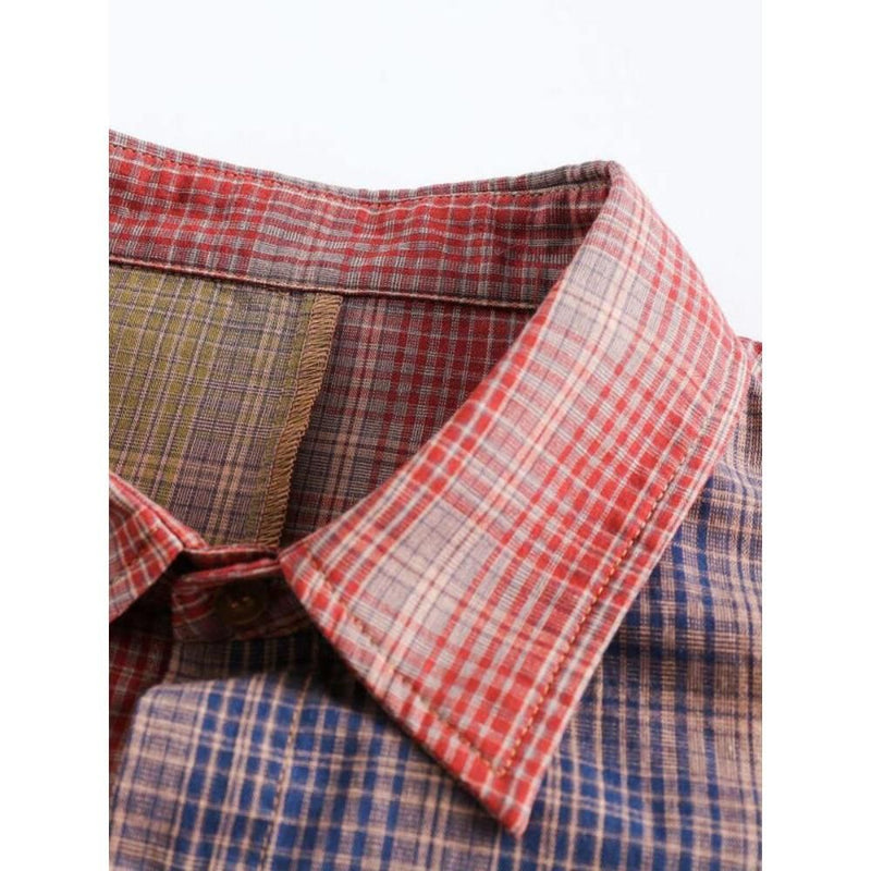 women's striped plaid blouse, view 6 - MRSLM