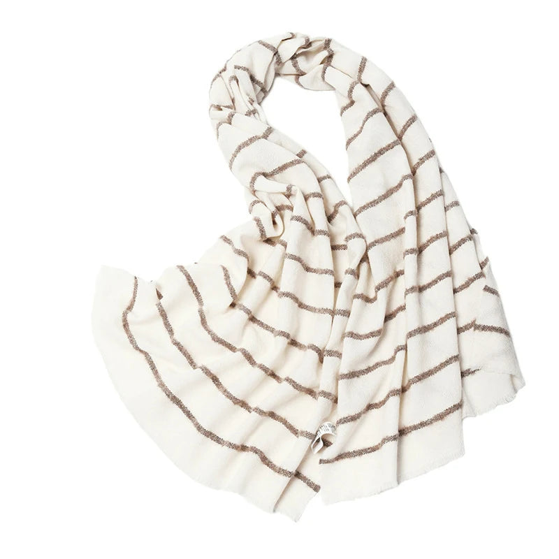 wool pashmina scarf with tassels, view 3 - MRSLM