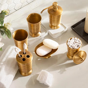 golden retro brushed brass bathroom set, view 8 - MRSLM