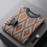 round neck retro rhombus sweater - MRSLM