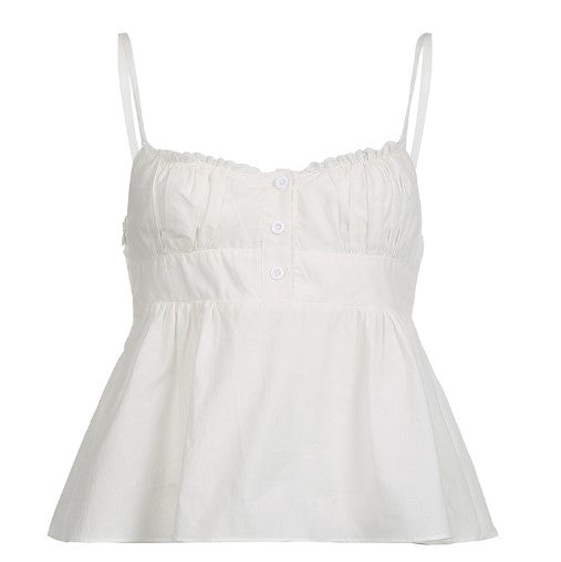 women's white square neck backless cami top, view 8 - MRSLM