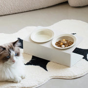 elevated double ceramic pet bowl with iron stand, view 7 - MRSLM