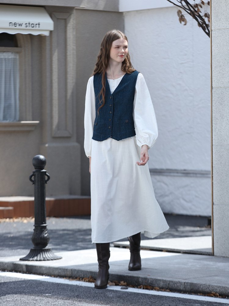 women's cotton linen vest, view 6 - MRSLM