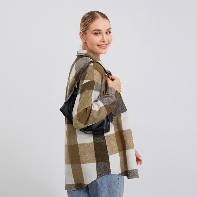 Women's plaid shacket, view 5 - MRSLM
