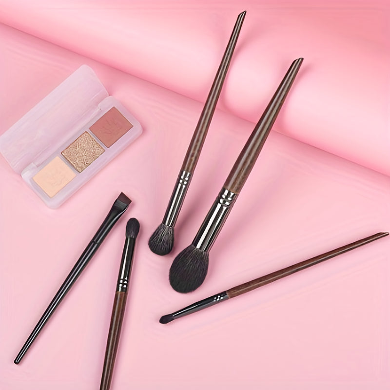 5-piece goat hair makeup brush set, view 6 - MRSLM