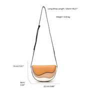 Contrast color crossbody saddle bag, view 9 - MRSLM